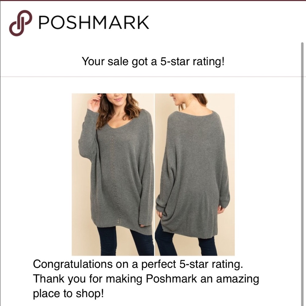 Grey tunic sweater top - Picture 9 of 9